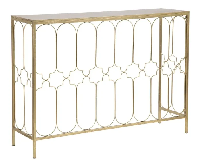Console Glam Balcony 112x31x81,25 cm in Ferro Oro
