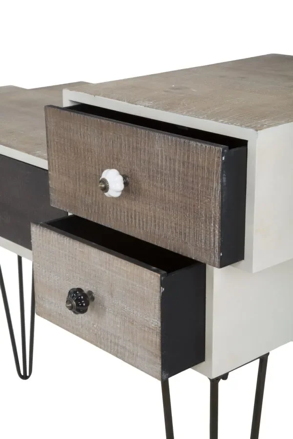 Console Raw 106x44x85 cm in Ferro e MDF Marrone e Nero Saldi - immagine 3