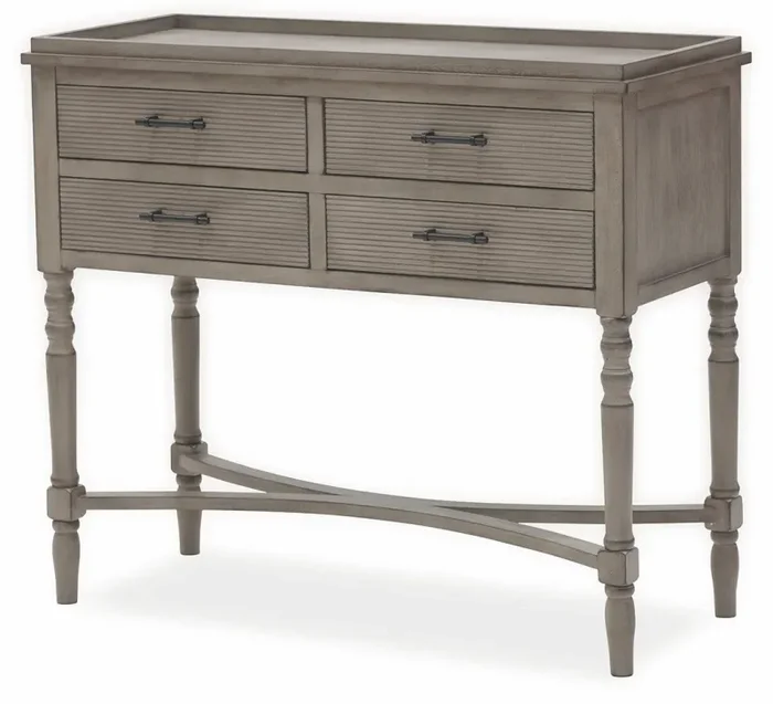 Consolle 4 Cassetti 90x38x78 cm in Legno Soriani Tortora Anticato