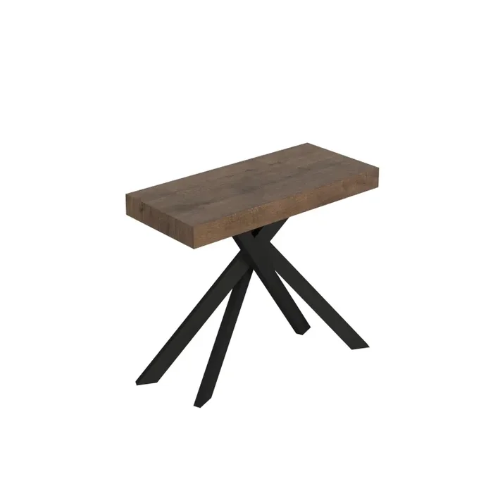 Consolle Allungabile 90-196x40x77 cm Saki Small Premium Noce Gambe Antracite