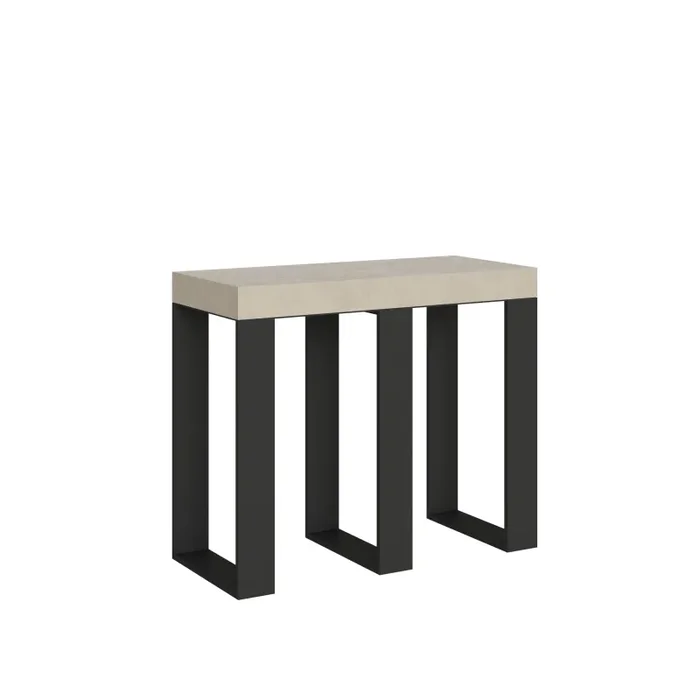 Consolle Allungabile 90-196x40x77 cm Sintesi Small Cashmere Telaio Antracite