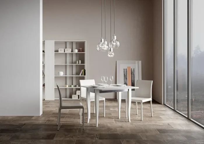 Consolle Allungabile 90×45-90×80 cm in Nobilitato Bianco - immagine 2