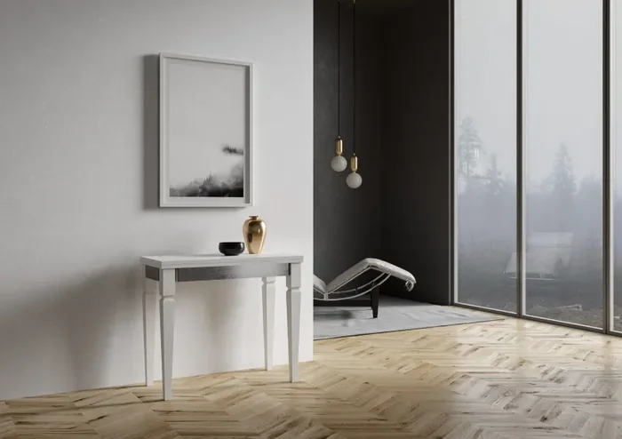 Consolle Allungabile 90×45-90×80 cm in Nobilitato Bianco Online ora