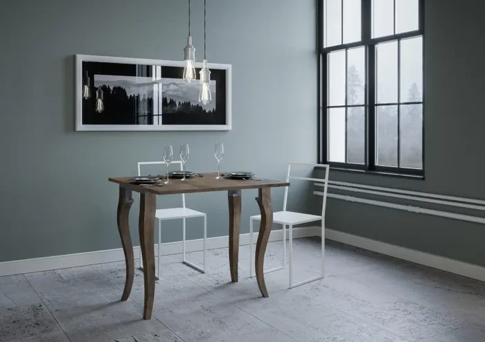 Consolle Allungabile 90×45-90×80 cm in Nobilitato Marrone Online - immagine 2