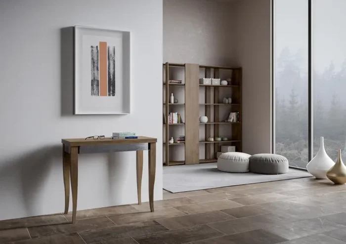 Consolle Allungabile 90×45-90×80 cm in Nobilitato Marrone