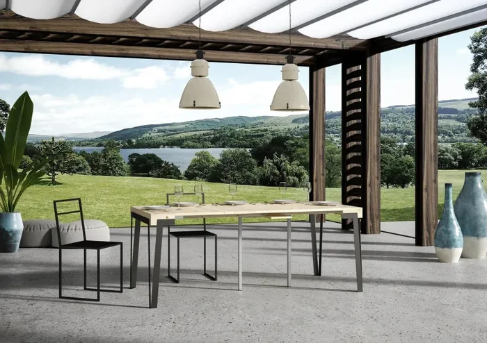 Consolle Allungabile 90-290x40x77 cm in Nobilitato Marrone Sconti - immagine 3