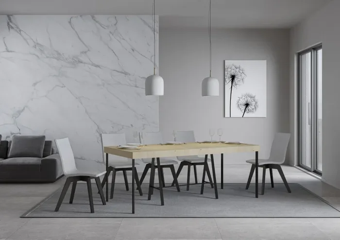 Consolle Allungabile 90-290x40x77 cm in Nobilitato Marrone - immagine 3