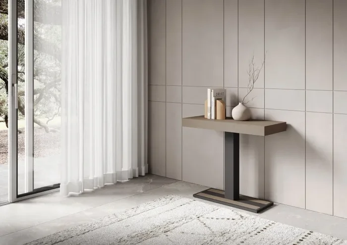 Consolle Allungabile 90-300x40x77 cm Capital Premium Tortora Telaio Antracite Vendita online - immagine 2