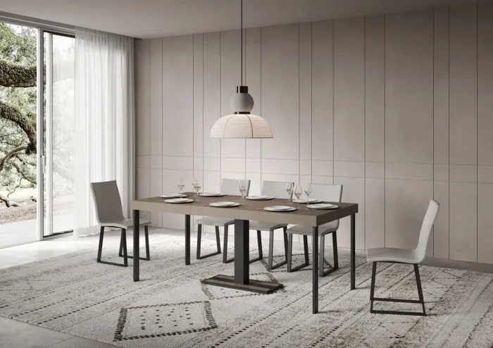 Consolle Allungabile 90-300x40x77 cm Capital Premium Tortora Telaio Antracite Vendita online - immagine 3