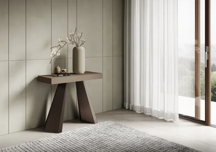 Consolle Allungabile 90-300x40x77 cm Diamante Premium Tortora Telaio Orso - immagine 2