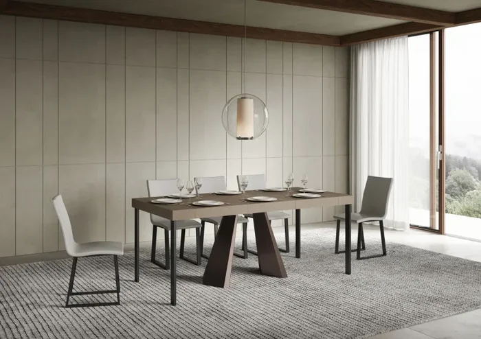 Consolle Allungabile 90-300x40x77 cm Diamante Premium Tortora Telaio Orso - immagine 3