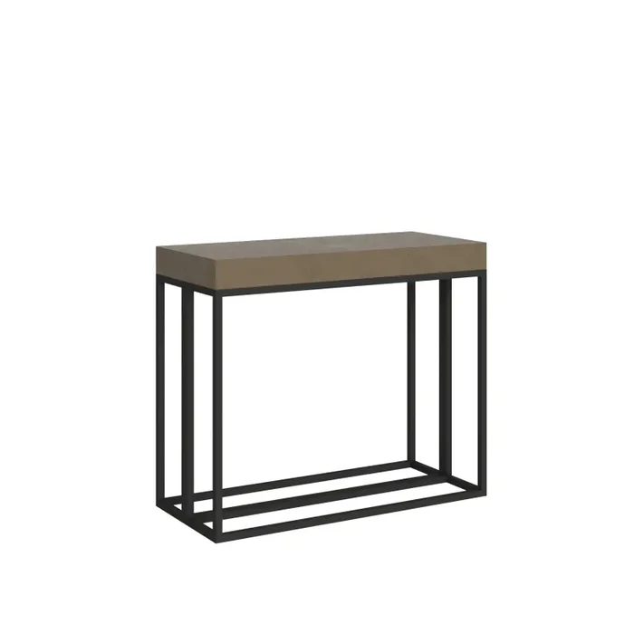 Consolle Allungabile 90-300x40x77 cm Epoca Tortora Telaio Antracite Vendita calda