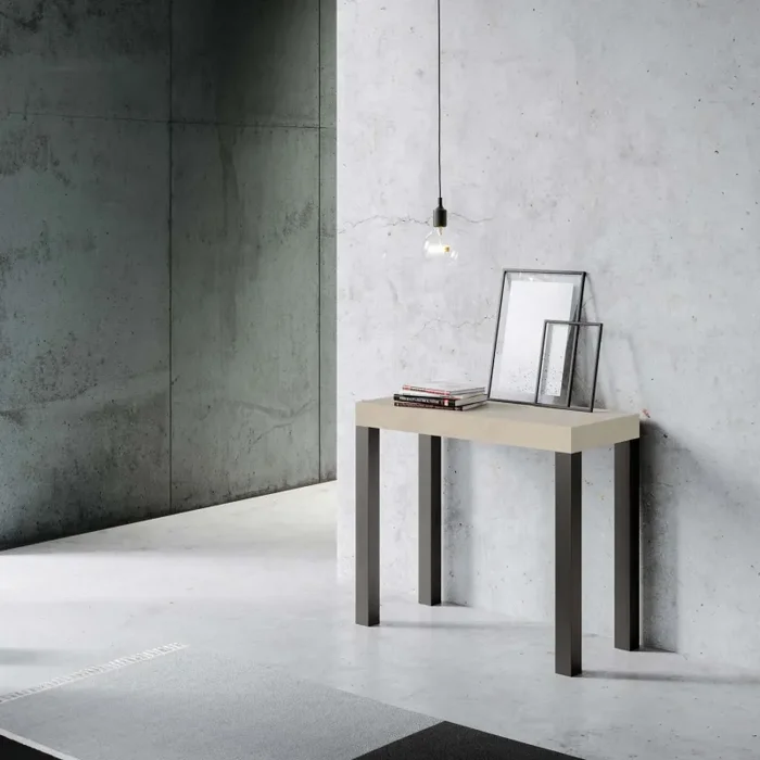 Consolle Allungabile 90-300x40x77 cm Everyday Cashmere Telaio Antracite - immagine 2