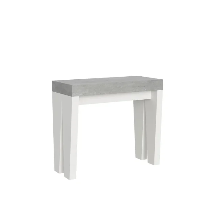 Consolle Allungabile 90-300x40x77 cm in Nobilitato Grigio e Bianco