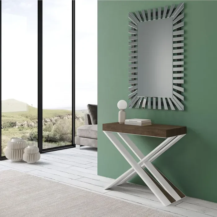 Consolle Allungabile 90-300x40x77 cm in Nobilitato Marrone