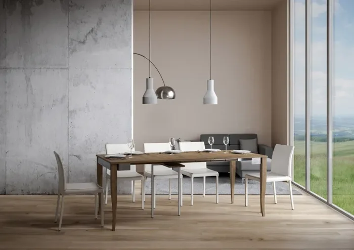 Consolle Allungabile 90-300x40x77 cm in Nobilitato Marrone Online ora - immagine 2