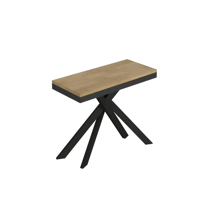 Consolle Allungabile 90-300x40x77 cm Saki Evolution Quercia Natura Gambe Antracite Online ora