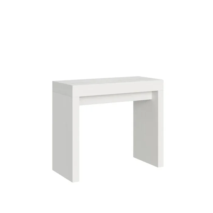 Consolle Allungabile 90-300x42x77 cm in Nobilitato Bianco Vendita calda