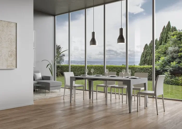 Consolle Allungabile 90-302x42x77 cm in Nobilitato Grigio Moda - immagine 3