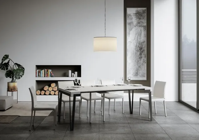 Consolle Allungabile in Legno e Ferro H77x40x90/300cm Rio Bianco Frassino Ruggine Classica - immagine 3