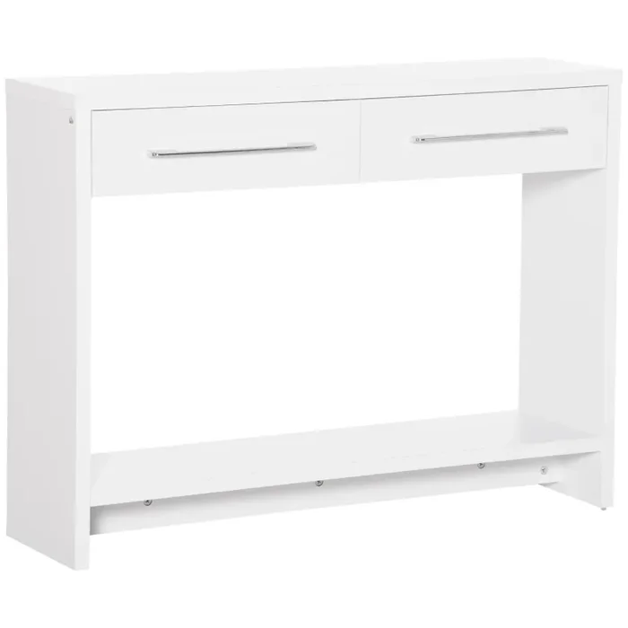 Consolle Fissa 2 Cassetti 101,6x28x76,2 cm in Truciolato Bianco Online