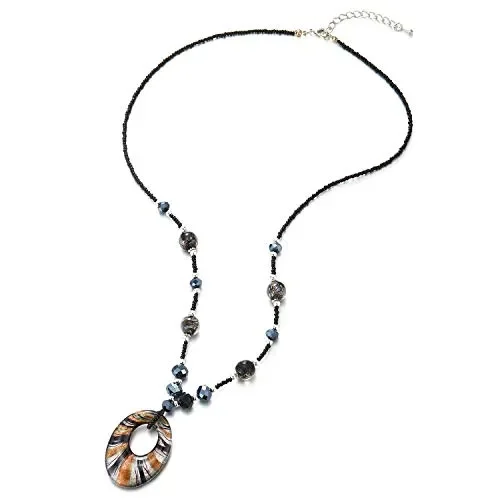 COOLSTEELANDBEYOND Bellissimo Statement Dichiarazione Collana Lunga Pietre…