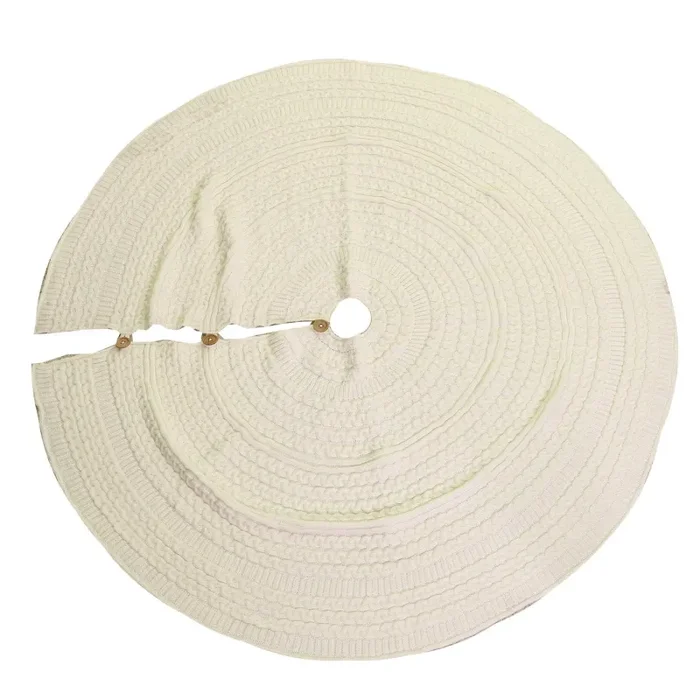 Copri base Albero di Natale in Tessuto maglia crema cm Ø112xh0,5