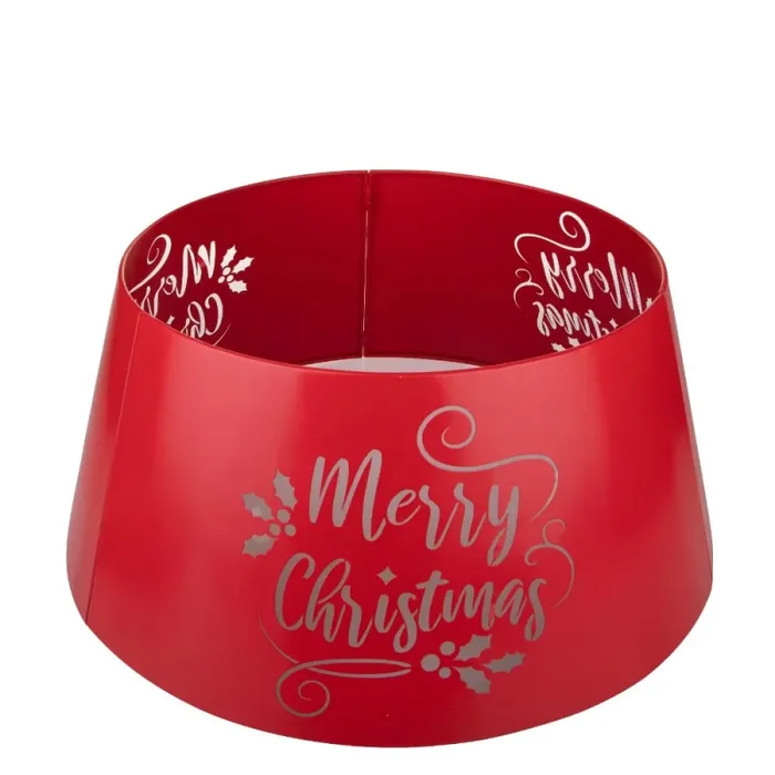 Copri Base per Albero di Natale Ø 69 cm in Metallo Rosso - immagine 2