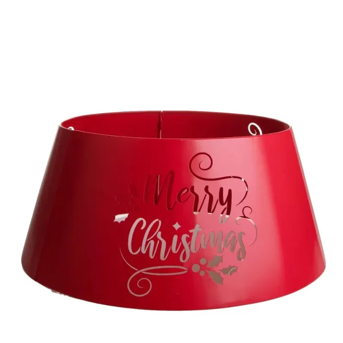 Copri Base per Albero di Natale Ø 69 cm in Metallo Rosso - immagine 3