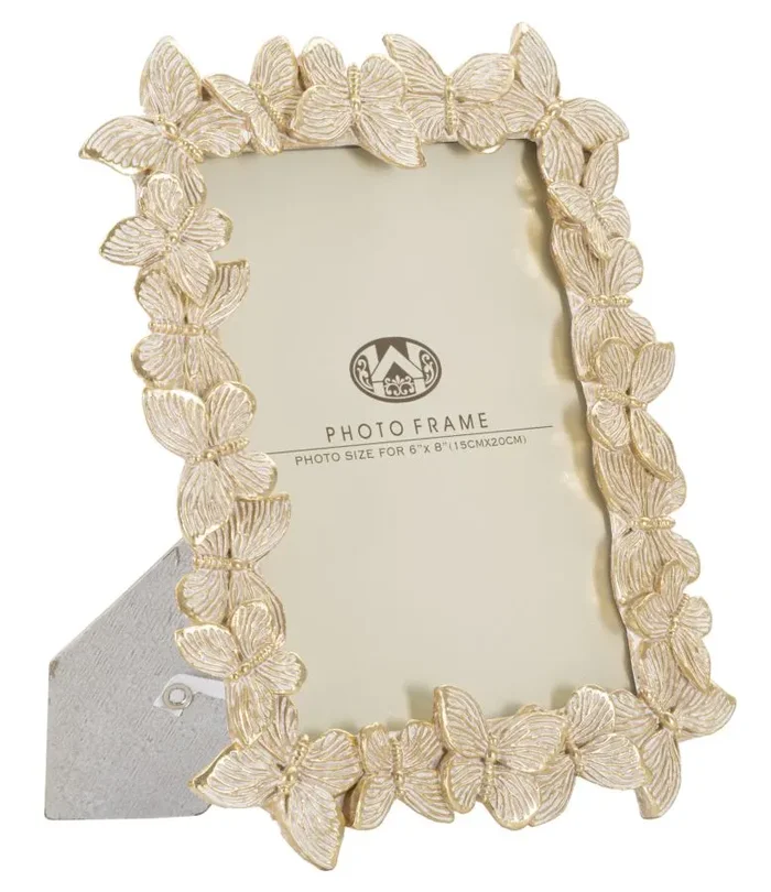Cornice Farfalle Oro 22,3×2,3×27,8 cm in Poliresina e Vetro