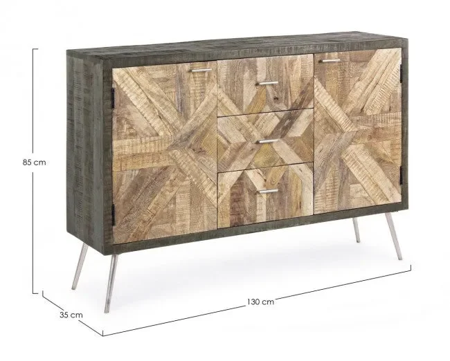 Credenza 2 Ante 3 Cassetti Norwood in Legno - immagine 2