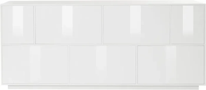 Credenza 7 Ante 200×41,4×86 cm Bloom Bianco Lucido