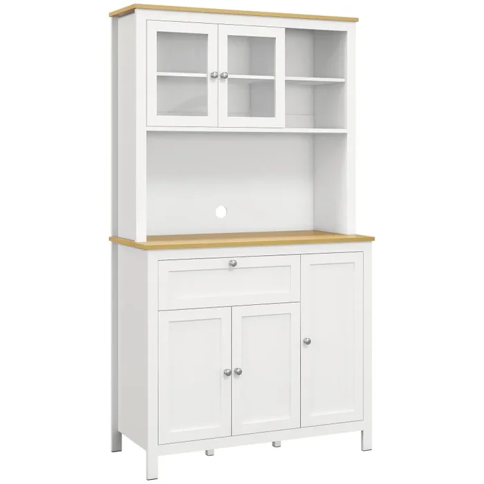 Credenza Dispensa Cucina Armadietti con Mensole Regolabili 100x40x180 cm Bianco Online