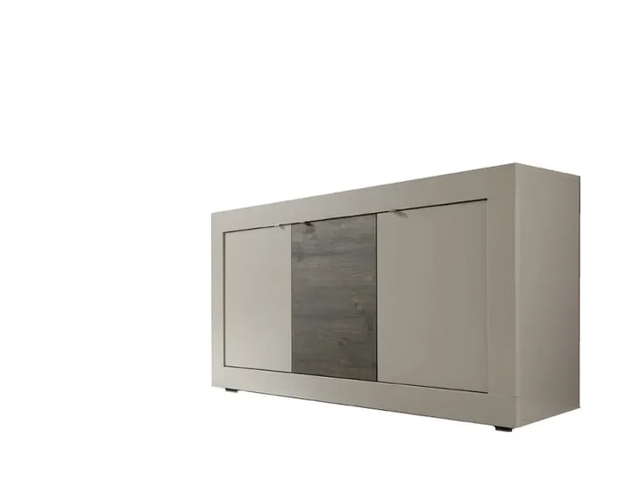 Credenza Mobile da Salotto 3 Porte 160x43x86cm TFT Basic Peltro Quercia Wengè - immagine 2