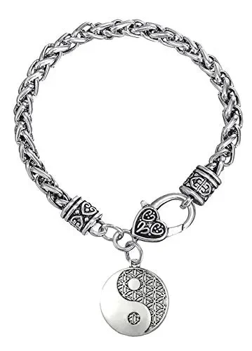 Dawapara Yin Yang Fiore della Vita Ciondolo Braccialetto di Grano