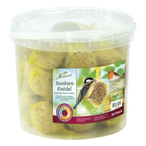 Dehner Natura Wild Mangiatoia, Insetti di lardo, 30 Pezzi (3 kg)
