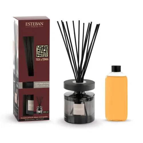 DIFFUSORE PER AMBIENTE- TECK E TONKA – IN VETRO (200ml) CON BACCHETTE