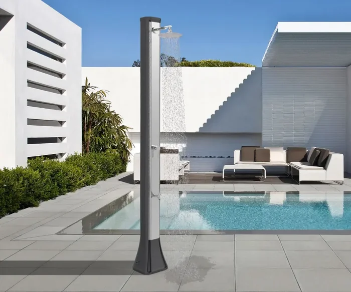 Doccia Solare da Esterno Giardino 30L Miscelatore Arkema Big Happy Five F Grigio Antracite