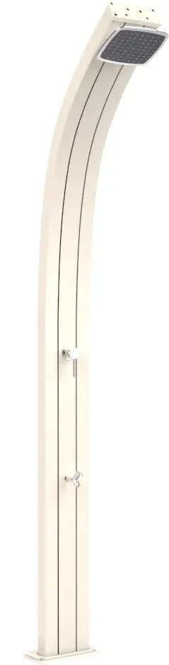 Doccia Solare da Esterno Giardino 30L Miscelatore e Lavapiedi Arkema Spring Bianco Crema - immagine 2