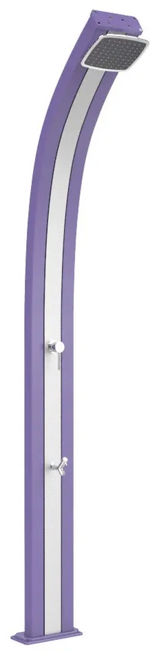 Doccia Solare da Esterno Giardino 30L Miscelatore e Lavapiedi Arkema Spring Fascia Inox Viola Online ora