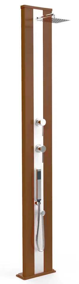 Doccia Solare da Esterno Giardino 40L Miscelatore e Doccetta Mobile Arkema Dada S Fascia Inox Oro Van Gogh