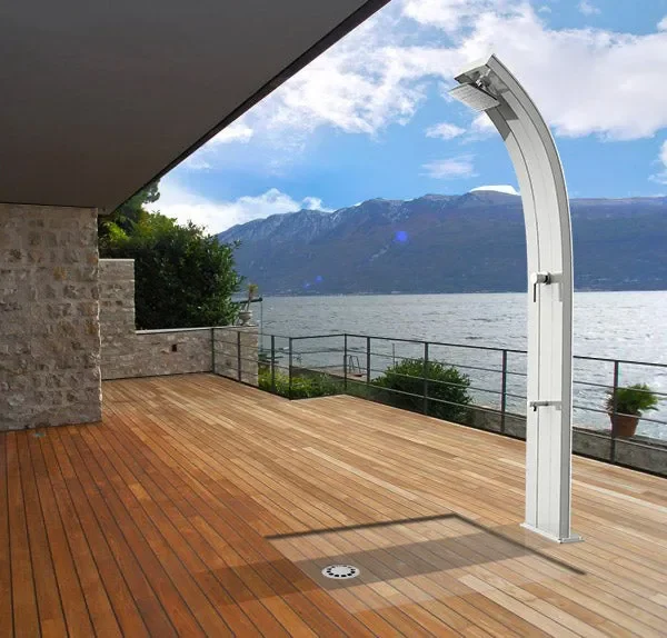 Doccia Solare da Giardino 40L Miscelatore Temporizzato e Lavapiedi Arkema Dada Grigio Antracite - immagine 2