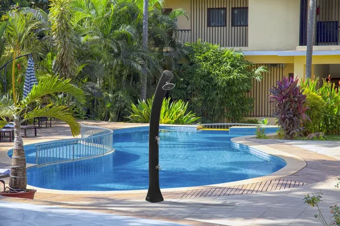 Doccia Solare da Giardino 44L Miscelatore e Lavapiedi Antracite - immagine 2