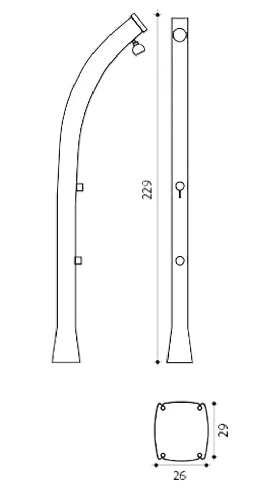 Doccia Solare da Giardino 44L Miscelatore e Lavapiedi Verde - immagine 2