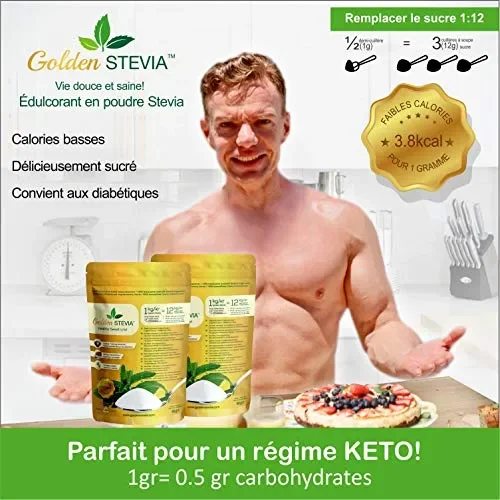 Dolcificante Golden Stevia pura in polvere 90g =1kg, sostituire lo zucchero,… Vendita calda - immagine 3