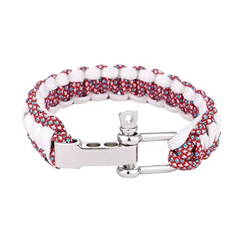 DonDon Bracciale Uomo Survival Outdoor in Nylon Bianco Multicolore Ii - immagine 2