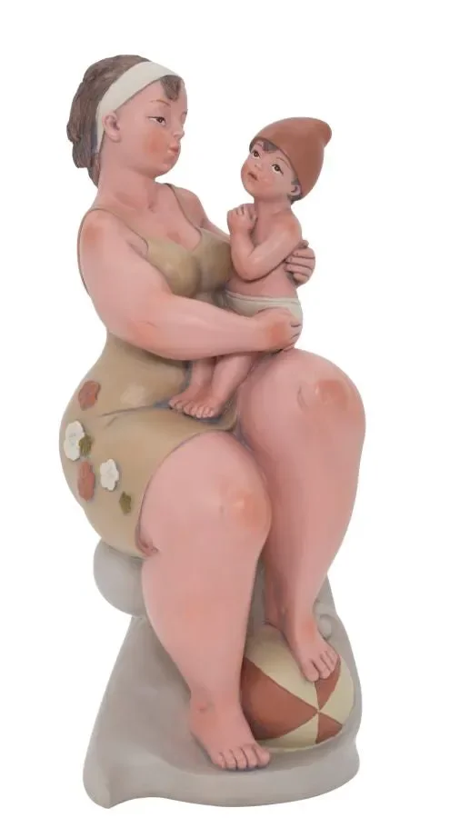 Donnina Positano con Figlio in Braccio 10×9,4×23,2 cm in Resina