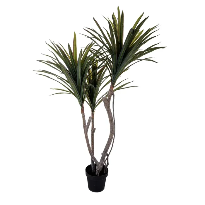Dracena Marginata Artificiale in Vaso con 122 Foglie Altezza 120 cm Verde Sconti