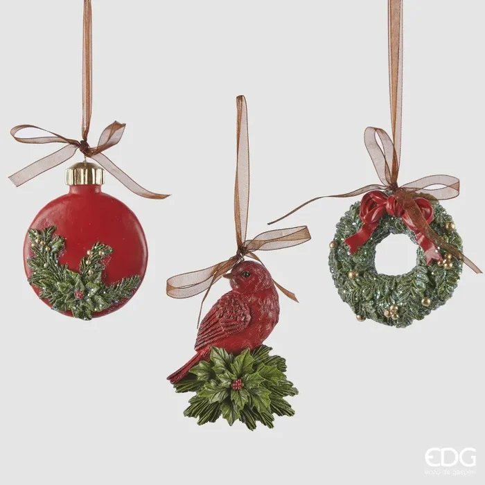 EDG Enzo De Gasperi Addobbo di Natale Decomix Ass. H 8 Cm Green Red 1 Pz Vendita calda online