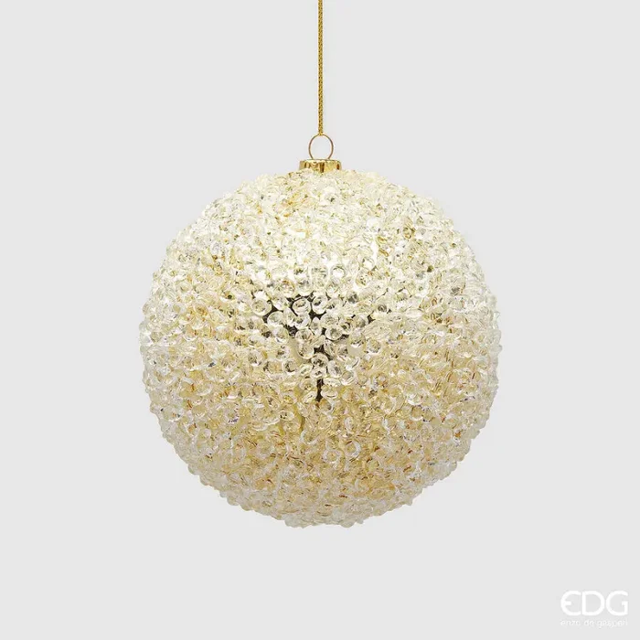 EDG Enzo De Gasperi Addobbo Natale Palla Diamond D 10,5 Cm Light Gold 1 Pz